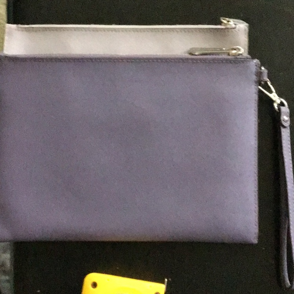 Michael Kors Purple and Gray Cosmetic Bag with Gold Accents - Picture 3 of 3